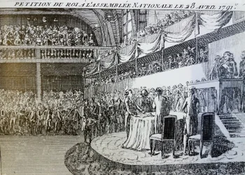 Der König Ludwig XVI. bittet die Versammlung